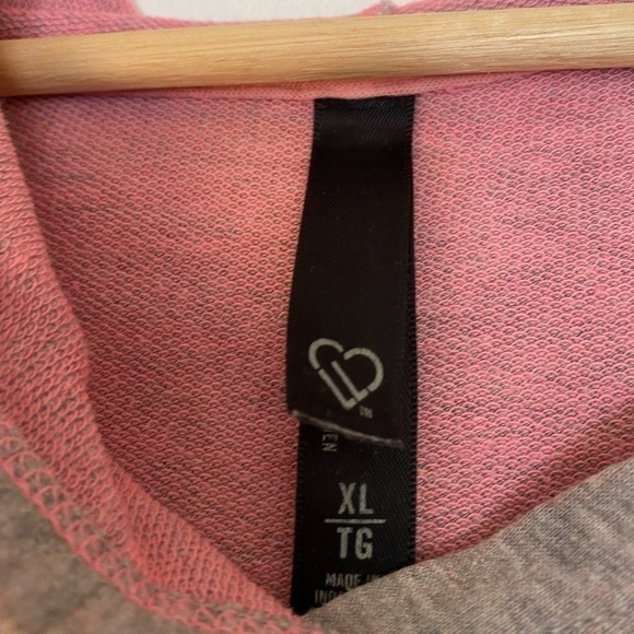 LIVE LOVE DREAM SLOUCHY SOFT GRAY PINK HOODIE SIZE XL - Picture 2 of 4